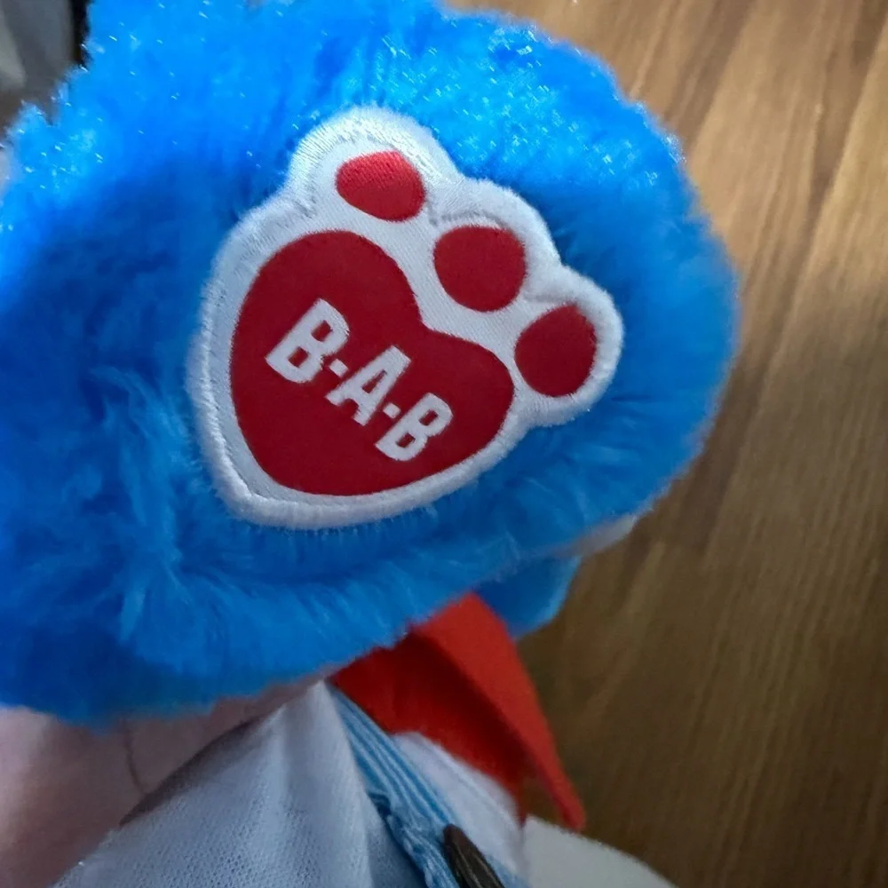 Build A Bear Thomas & Friends Blue Bear w/ Thomas & Friends B.A.B Outfit.